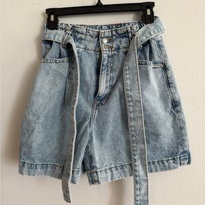Denim Belted Women Shorts